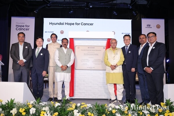 2025년 9월 3일 델리에서 열린 출범 행사에서 '현대 호프 포 캔서(Hyundai Hope for Cancer)' 기념판이 공개됐다. (제공 IIT 마드라스)